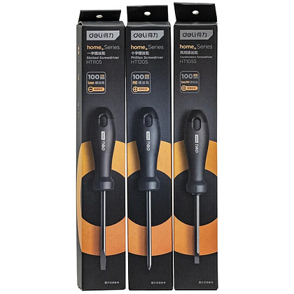 Отвертка Deli HS EHT1205, PH1х100 мм, Soft Touch, черный - 10