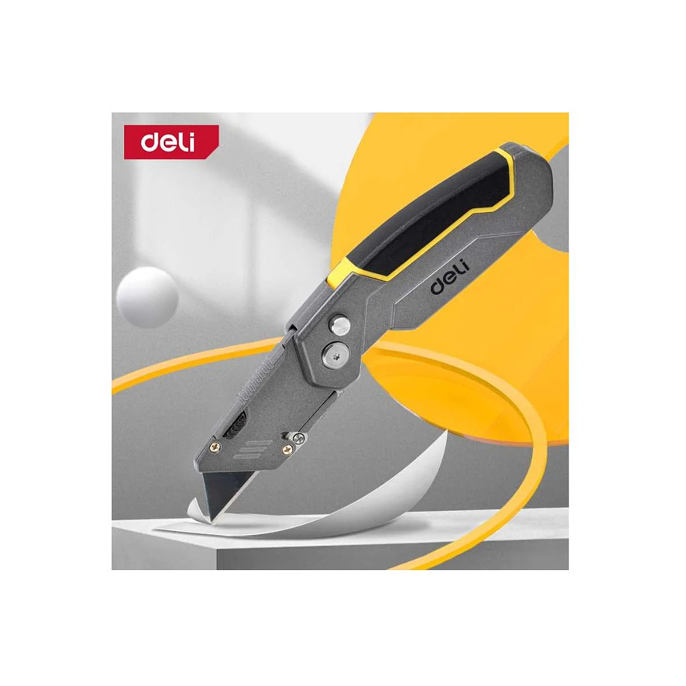 Нож строительный Deli YS EDL006Z, 19 мм, складной, трапеция - 2