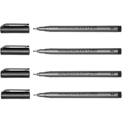 Набор ручек капиллярных "Professional Fine Liners", 4 штуки - 4