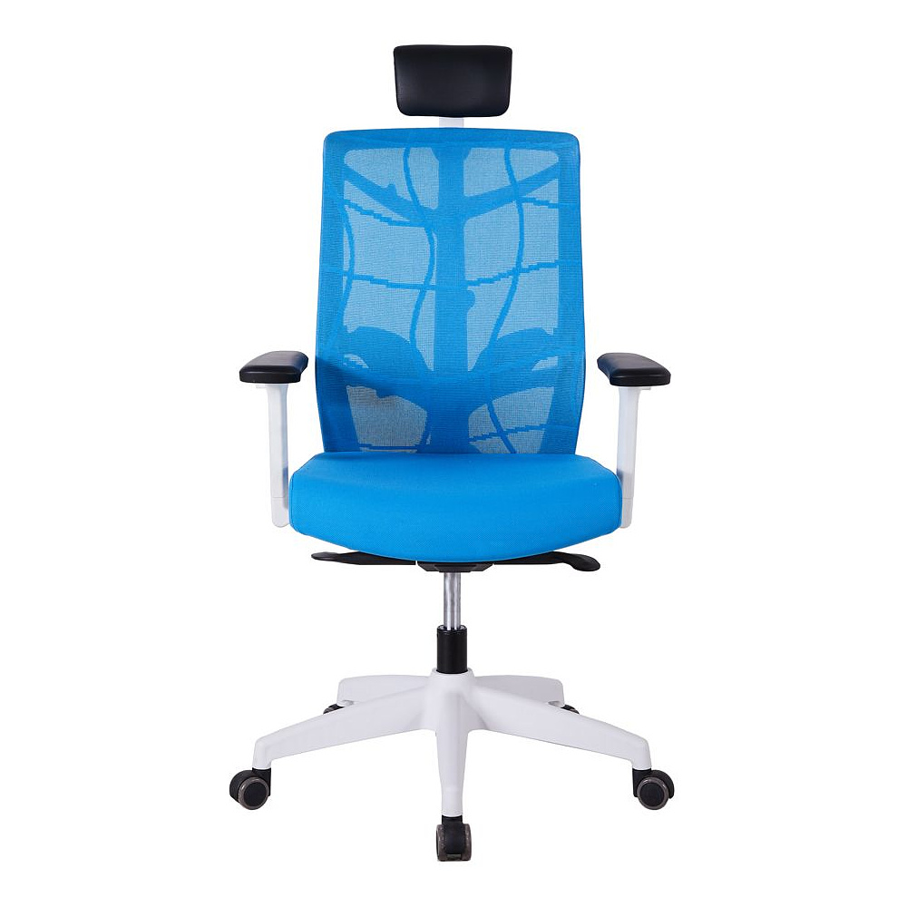 Кресло для руководителя "Nature II Slider", пластик, ткань, голубой