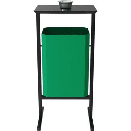 Урна уличная для мусора СТАНДАРТ с пепельницей, 35 л, металл, зелёный - 2