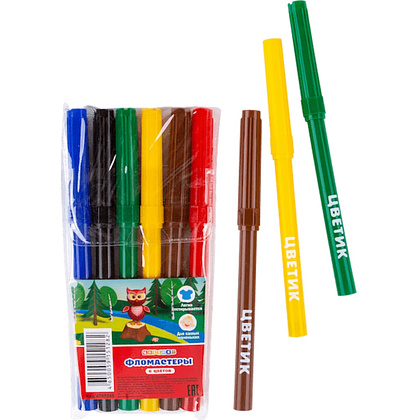 Фломастеры "Цветик", 6 шт.