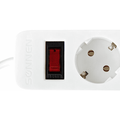 Сетевой фильтр Sonnen SPW-185, 1.8 м, 5 розеток, белый - 3