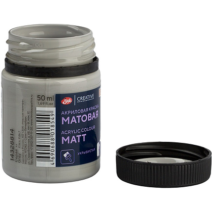 Краска акриловая матовая "Декола", 814 серая, 50 мл., банка - 5