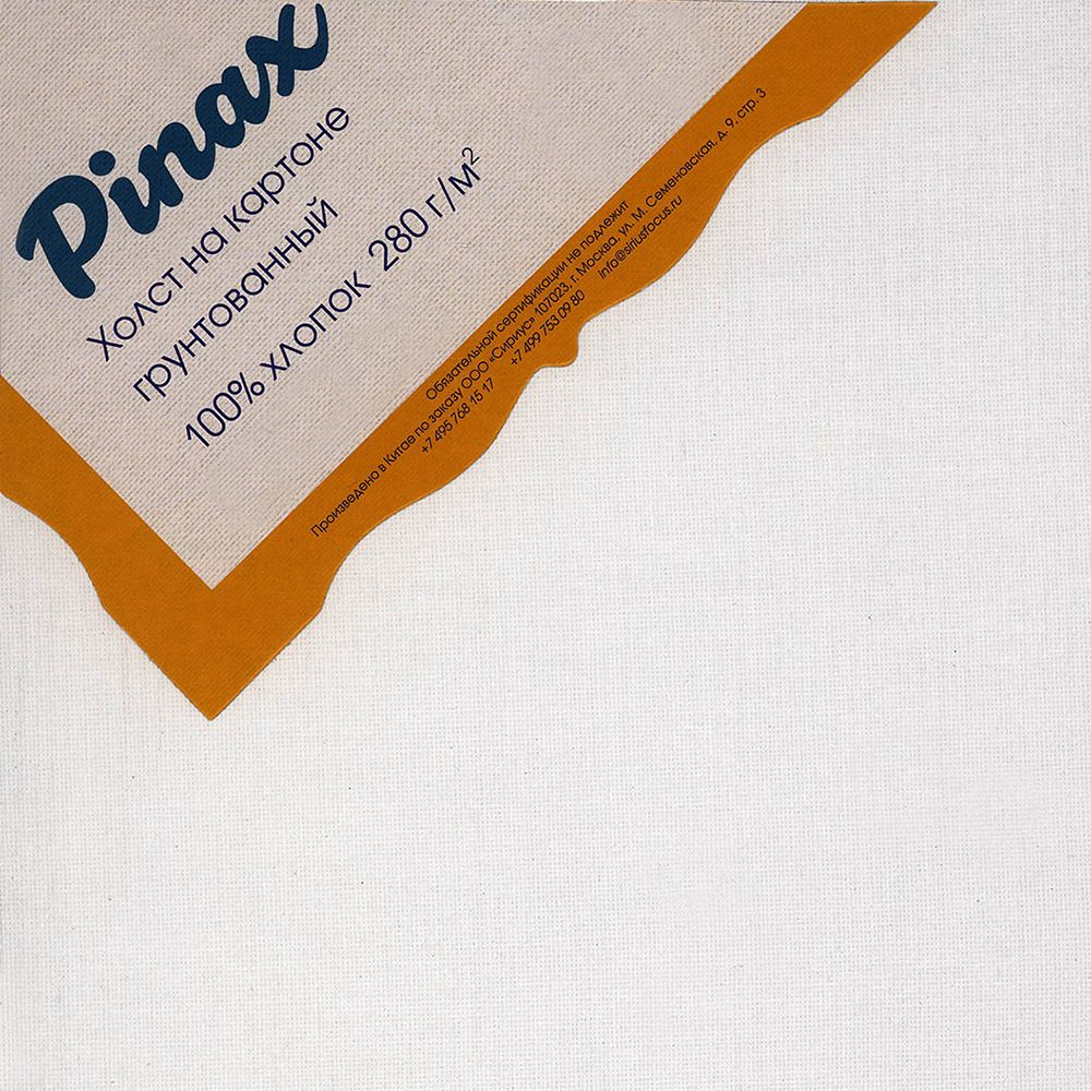 Холст на картоне "Pinax", 30x30 см, хлопок, 280 г/м2 - 2