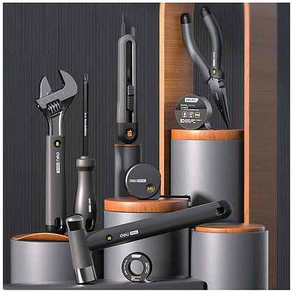 Набор ручного инструмента Deli HS, 8 предметов, Soft Touch, черный - 4