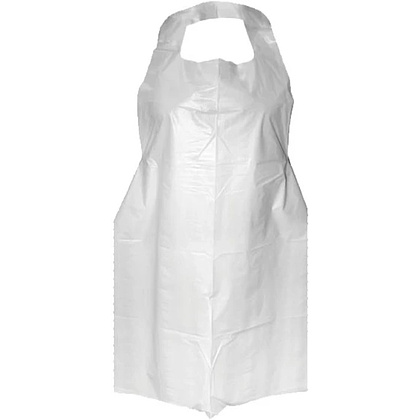 Фартук одноразовый п/э 75х120 см, 10 мкм, белый, 100шт/упак