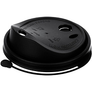 Крышка пластиковая для стаканов d=80 мм, для горячих напитков, 50 шт/упак, флип-топ, черный