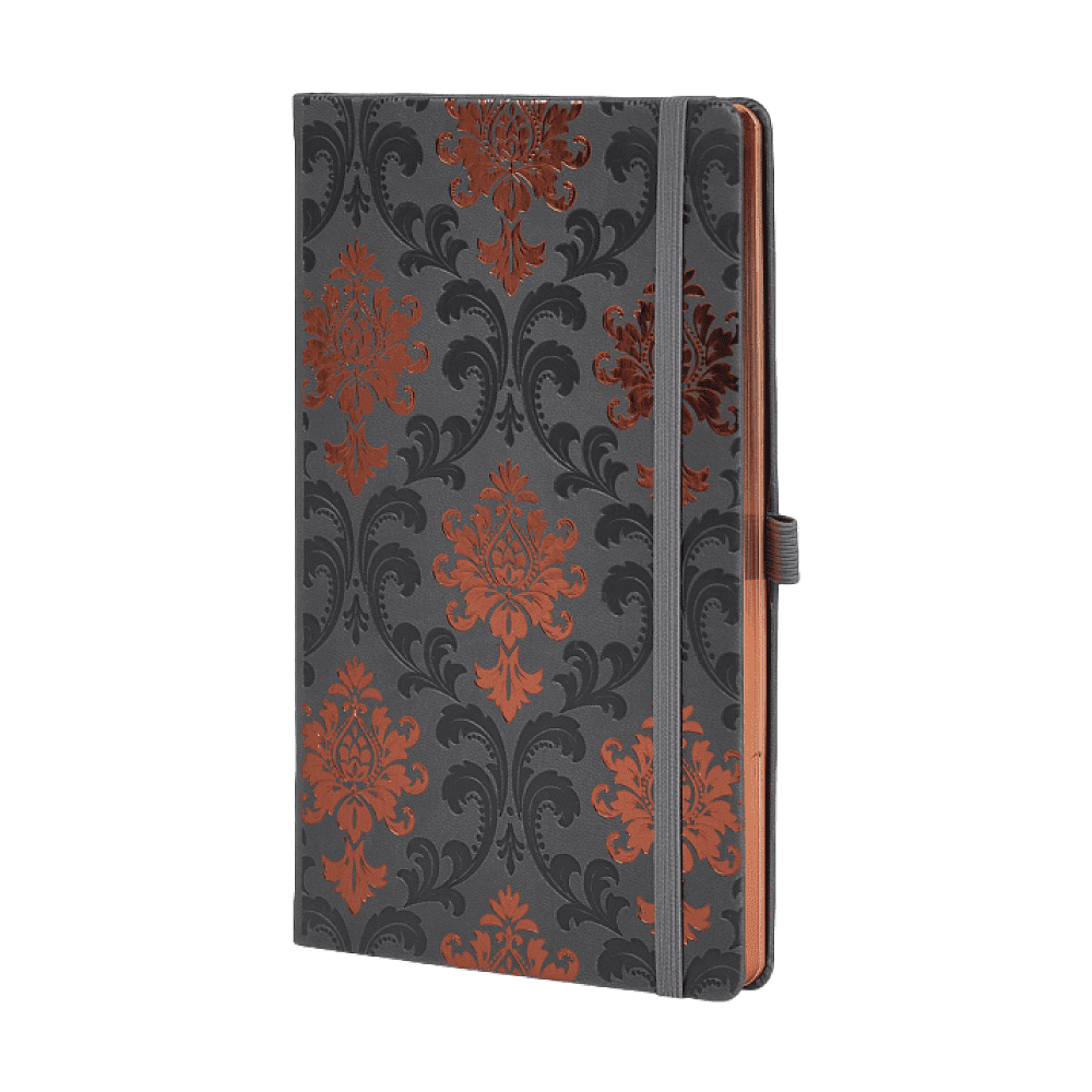 Блокнот "Copper baroqe", А5, 96 листов, черный, срез медный
