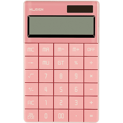 Калькулятор настольный Deli "NS041", 12-разрядный, светло-красный