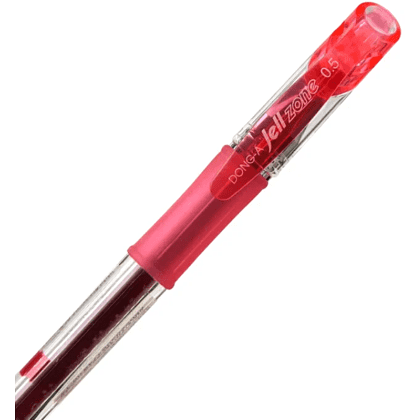 Ручка гелевая "Jell-Zone Standard", 0.5 мм, прозрачный, стерж. красный - 3