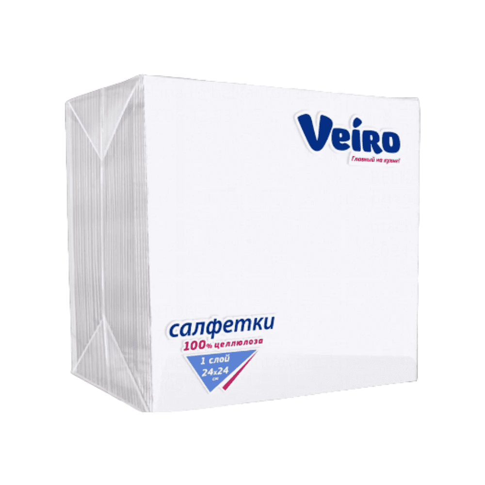 Салфетки бумажные "Veiro", 100 шт, 24x24см, белые 