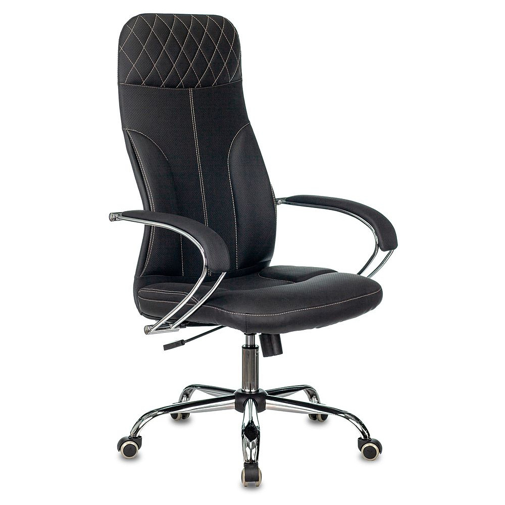 Кресло для руководителя Бюрократ CH-608SL/ECO, эко.кожа, металл, черный