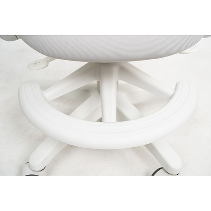 Кресло детское Ergosmart Antey, ткань, пластик, корпус белый, подставка для ног, с чехлом салатовым, серый - 8