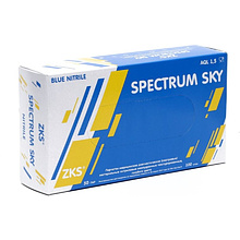 Перчатки нитриловые неопудренные одноразовые ZKS, голубой