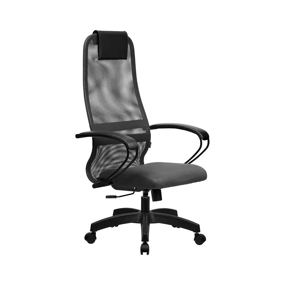 Кресло для руководителя "METTA BP-8 PL", сетка, пластик, темно-серый
