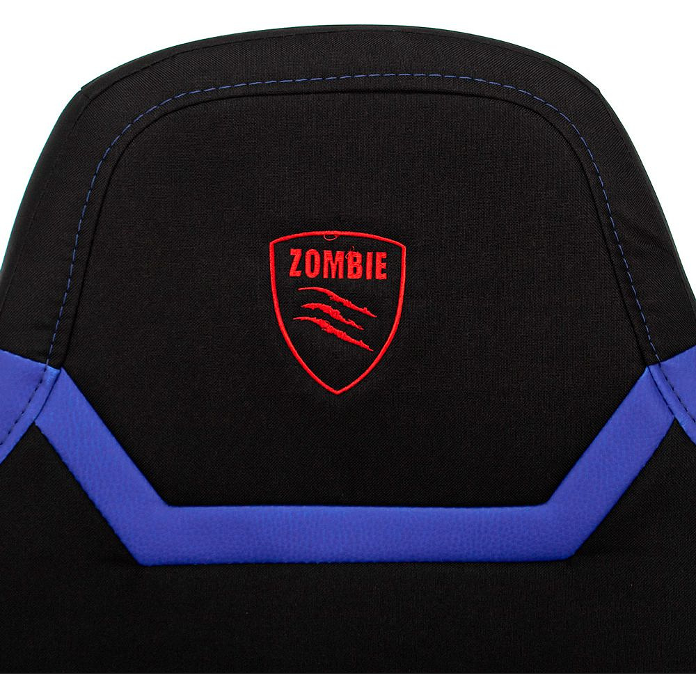 Кресло игровое Бюрократ "Zombie 10", ткань, экокожа, пластик, черный, синий - 5
