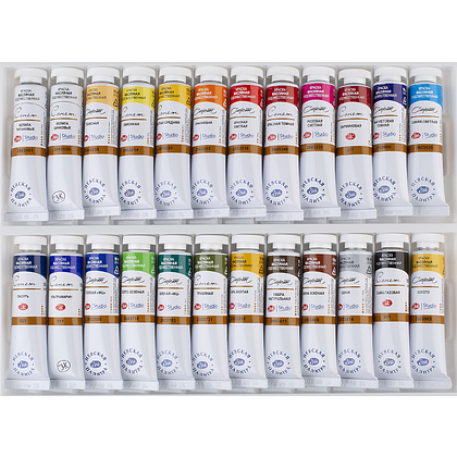 Краски масляные "Сонет", набор 24 цвета, 18 мл, тубы - 3