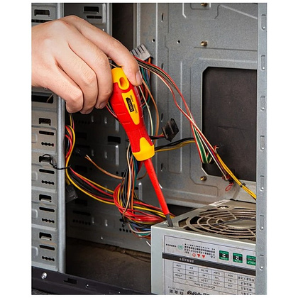 Отвертка диэлектрическая Deli YS EDL5140800, PH1х80 мм, желтый, красный - 2