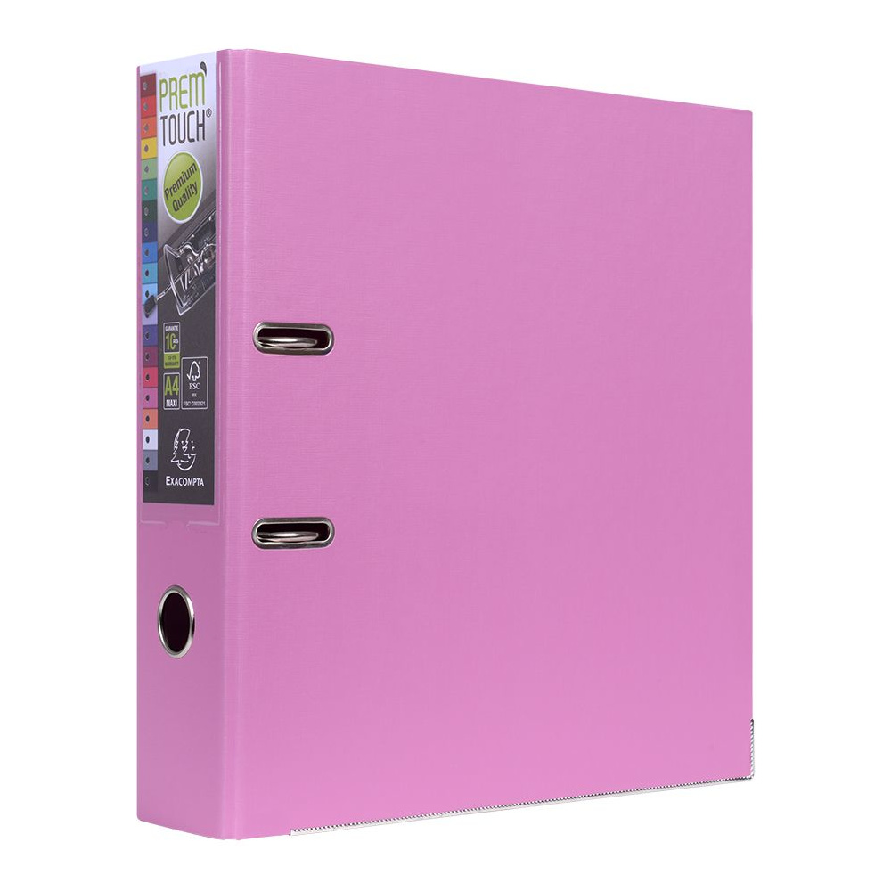 Папка-регистратор "Exacompta", A4, 80 мм, ПВХ, пастельный розовый