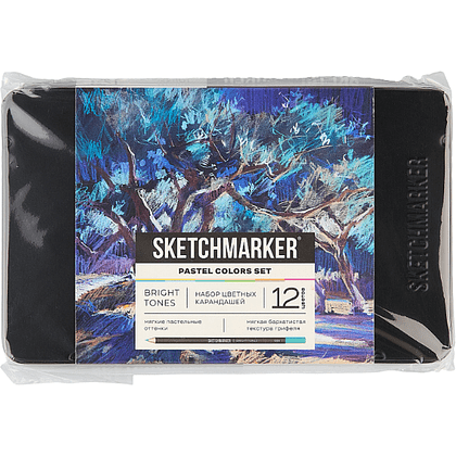 Карандаши цветные "Sketchmarker Пастельные оттенки", набор 12 цветов, жестяной пенал - 2