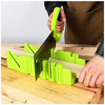 Стусло с ножовкой Deli GS EDL580900, 22.5°/45°/90°, 13 TPI, 300 мм, черный, зеленый - 4