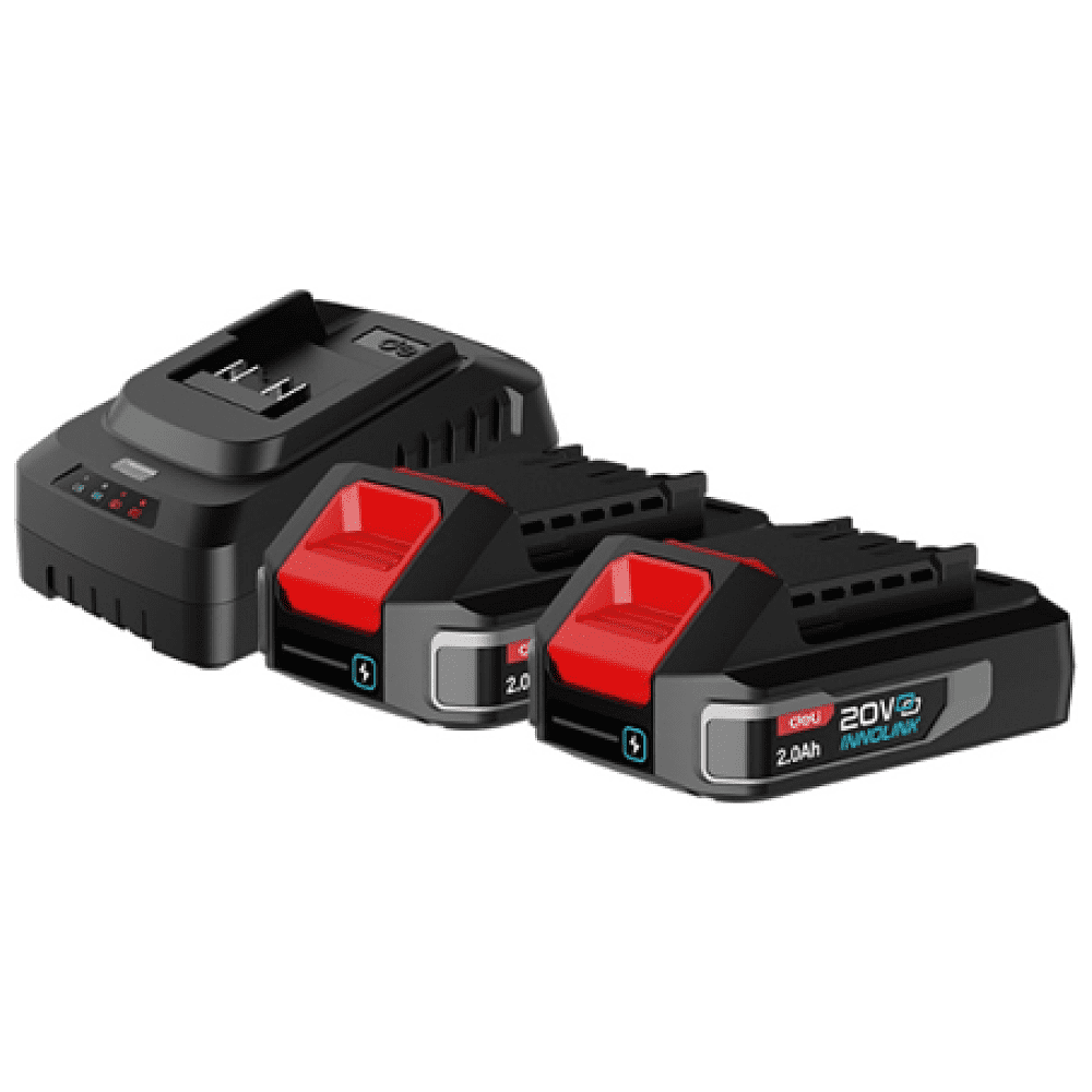 Комплект аккумуляторных батарей и зарядного устройства Deli RS EDE-CM20A2E, 2 АКБ, 2 А/ч, З/У 2А, -10%