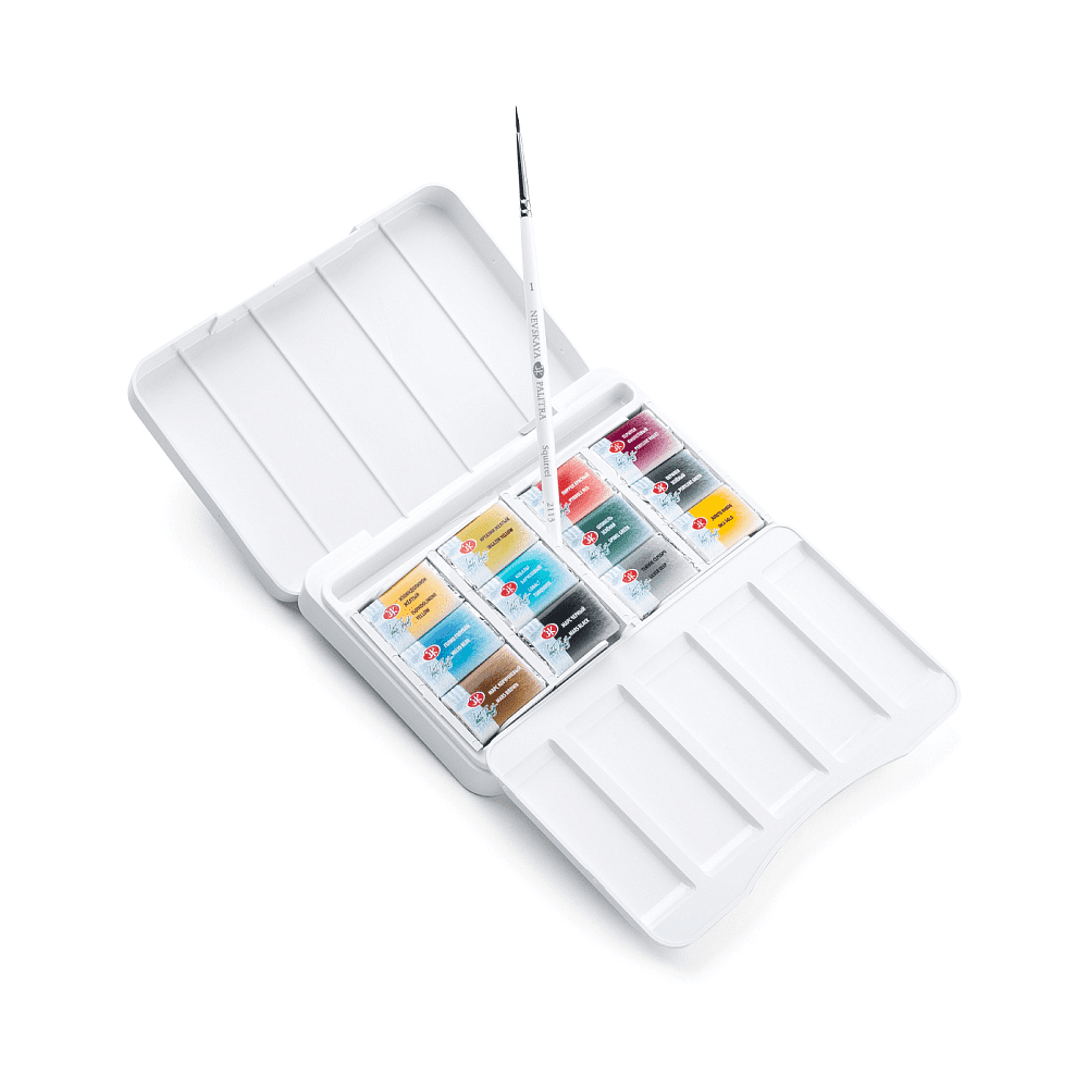 Краски акварельные "Белые ночи Русские сказки", набор 12 цветов, кюветы - 3