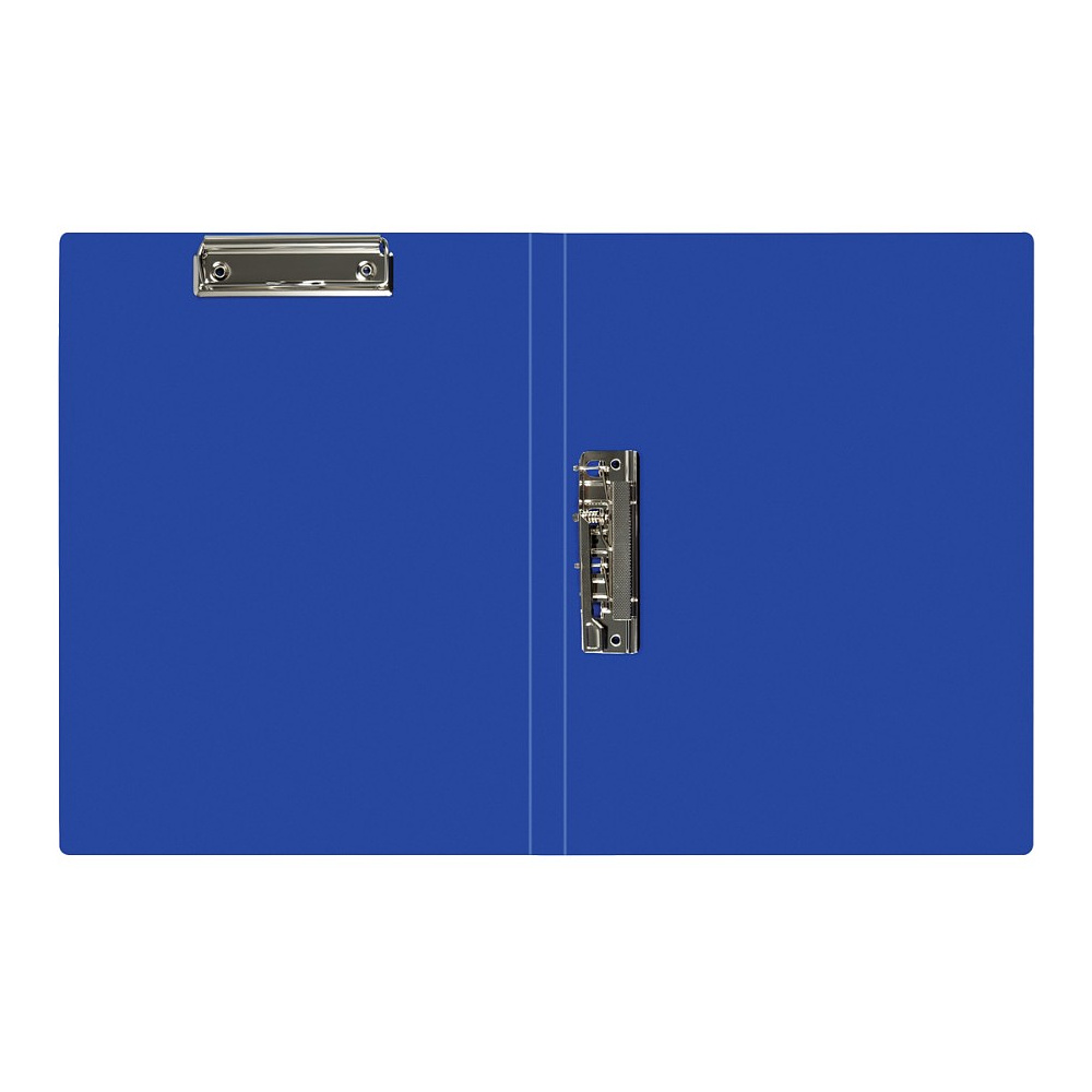 Папка "Стандарт" с 2-мя зажимами, пластик, синий - 4