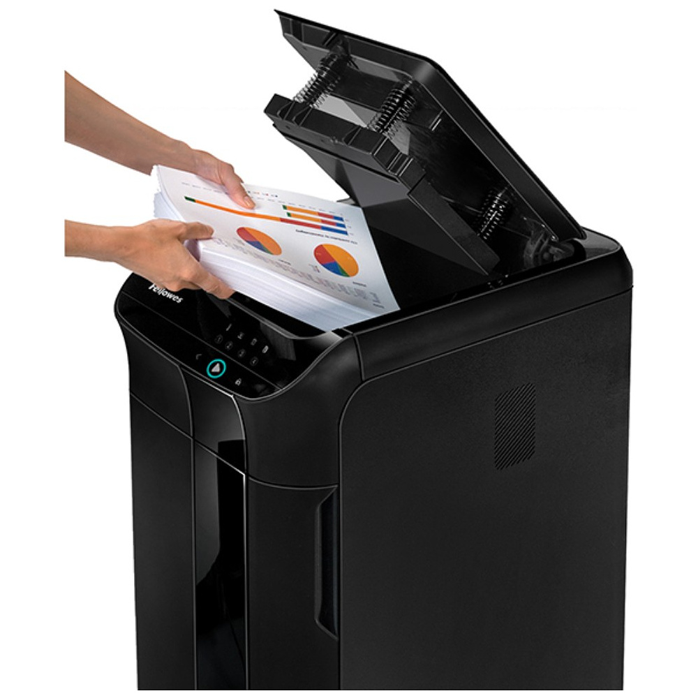 Уничтожитель Fellowes AutoMax 350C, автоподача, DIN P-4, 4х38мм, 350 листов, 68 литров, Smart Lock  - 4