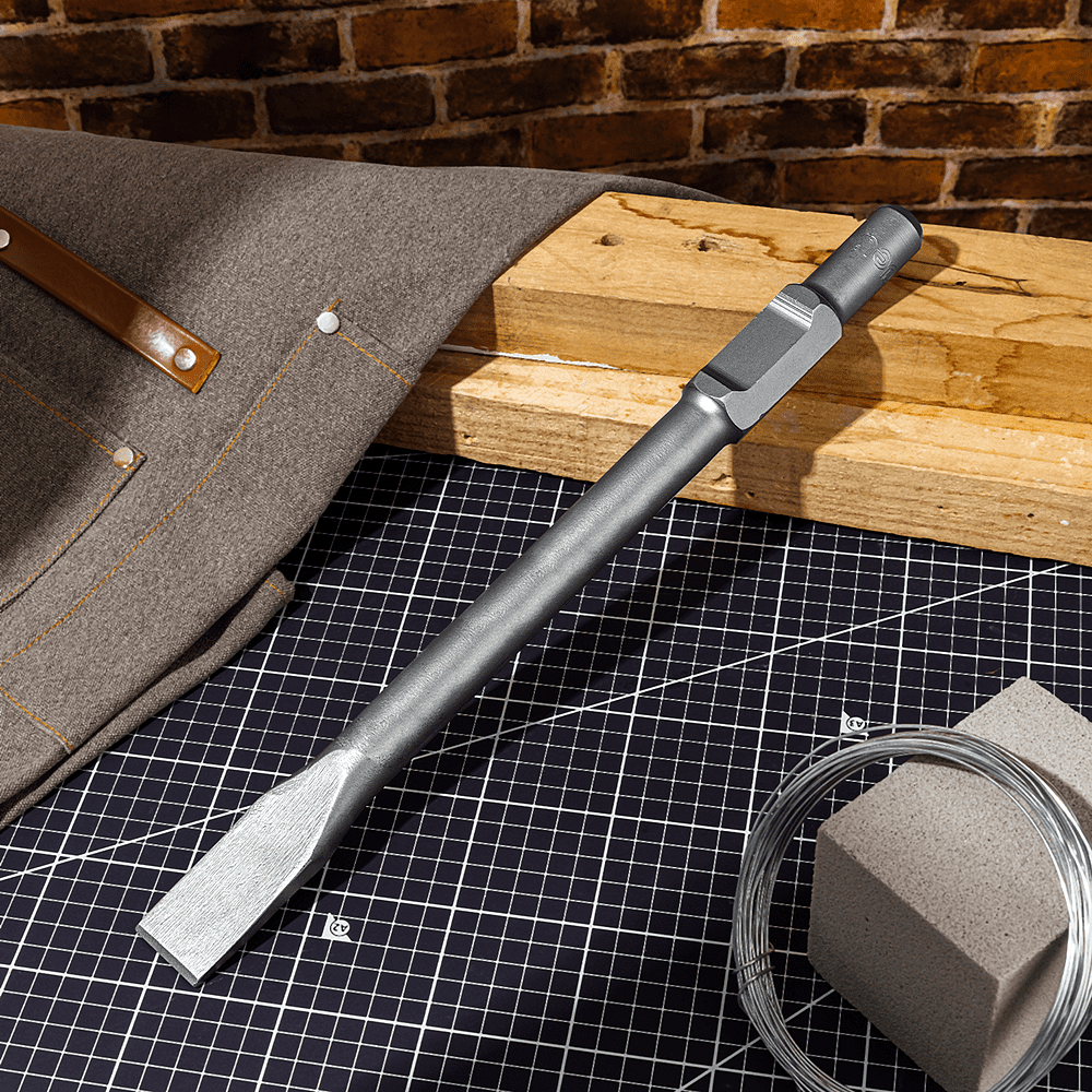 Зубило плоское Deli YS EDH-HBZ35410-E1, для отбойного молотка, 30 x 410 x 35 мм, HEX - 3