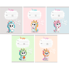 Тетрадь "Cute Kitty", А5, 12 листов, клетка, ассорти