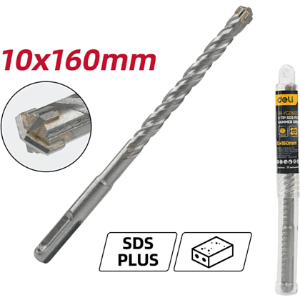 Бур по бетону Deli YS EDH-YCZ16010-E1, 10 x 160 мм, X-Tip, SDS-PLUS - 2