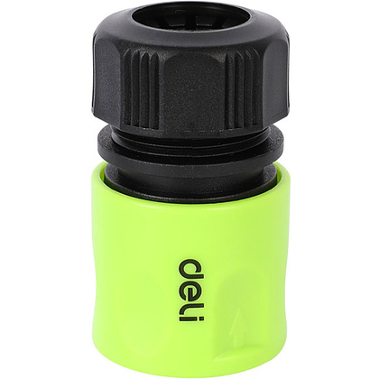 Соединитель-коннектор для шлангов Deli GS EDL8792, 1/2", быстросъемный, черный, зеленый