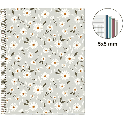 Тетрадь Miquelrius "Green Sp. Flowers", А4, 120 листов, клетка - 2