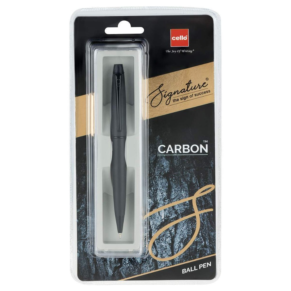 Ручка шариковая автоматическая "Carbon", 0.7 мм, черный, стерж. синий - 3