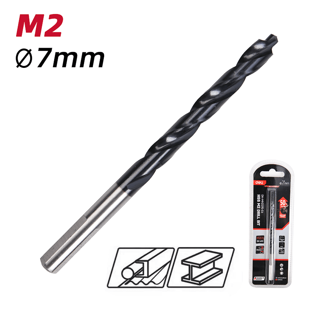 Сверло по металлу Deli RS EDH-MHZ070-E4, 7.0 мм, DIN 338, HSS-TiN - 3
