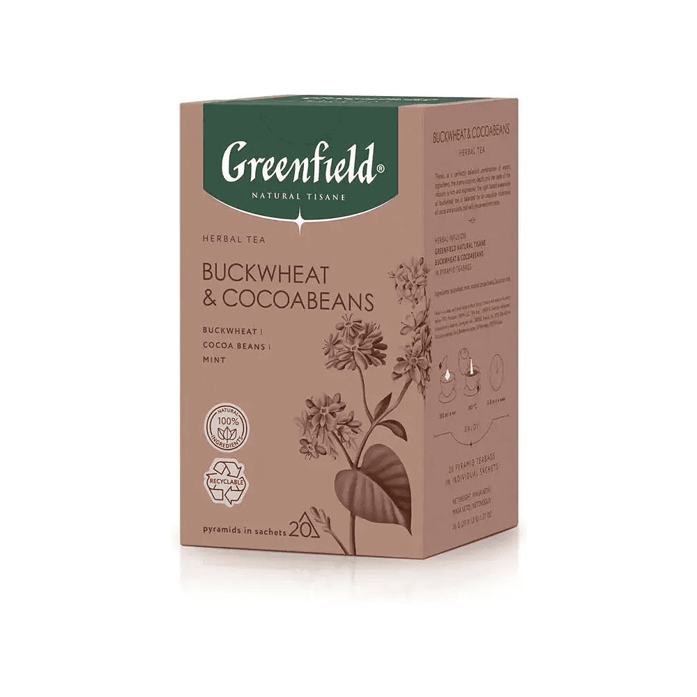 Чайный напиток "Greenfield Tisane Buckwheat&Cocoabeans", 20 пакетиков x 1.8 г, с гречихой и какао-бобами - 3
