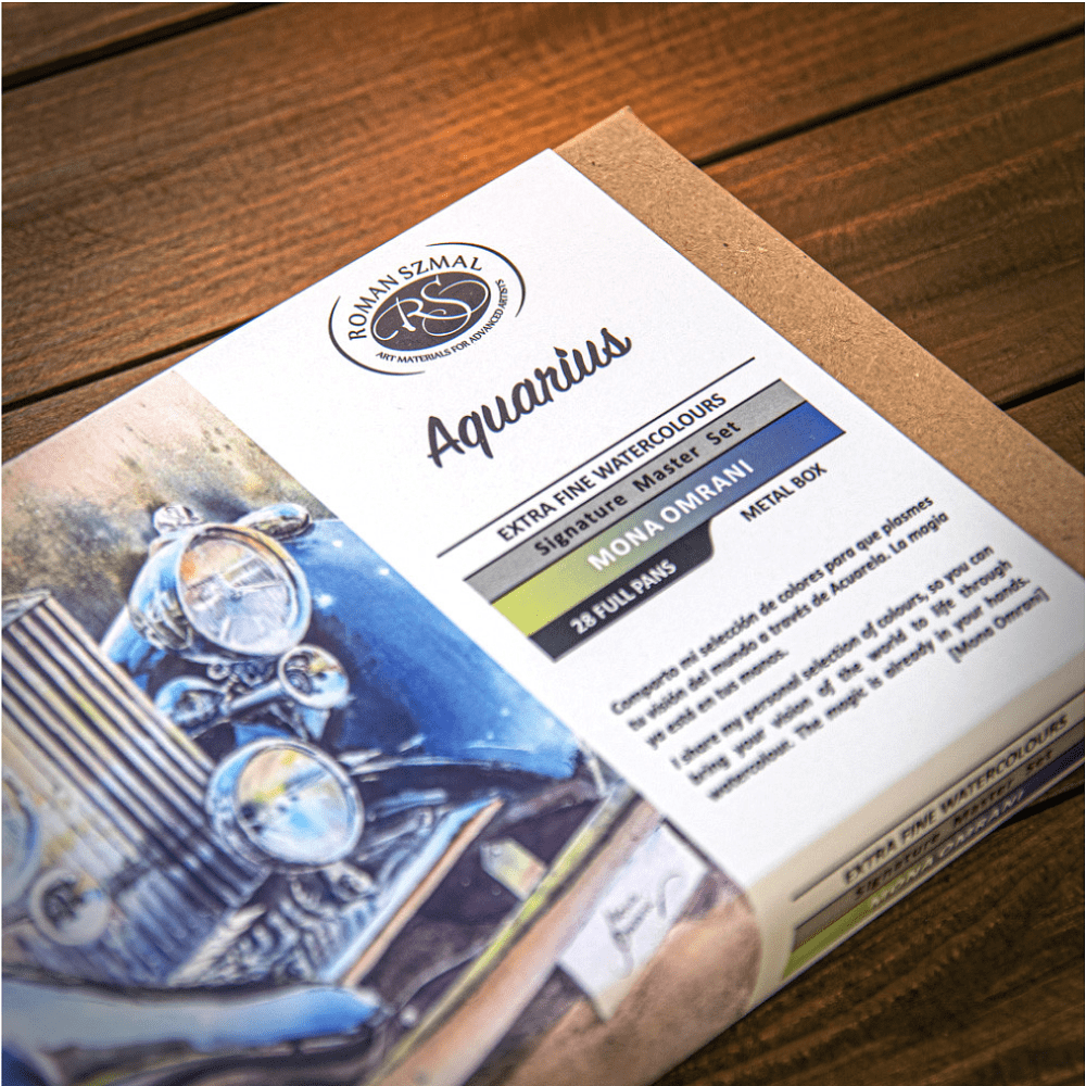 Набор акварельных красок "Aquarius. Mona Omrani", 28 цветов, кюветы - 2
