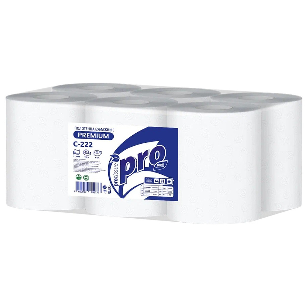 Полотенца бумажные PROtissue, в рулонах с центральной вытяжкой, 150 м, 2 слоя, 100% целлюлоза - 3