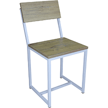 Стул ALLERD RION, металл, ЛДСП, белый муар, Дуб Нокс