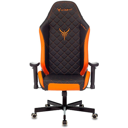 Кресло игровое "Knight Explore", экокожа, металл, черный, оранжевый - 8