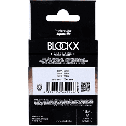 Краски акварельные "Blockx. Giant pan", 144 сепия, 18 мл., кювета - 5