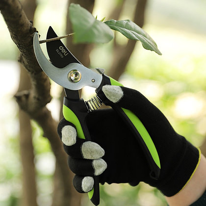 Секатор садовый "Deli" 200 мм, черный, зеленый - 4