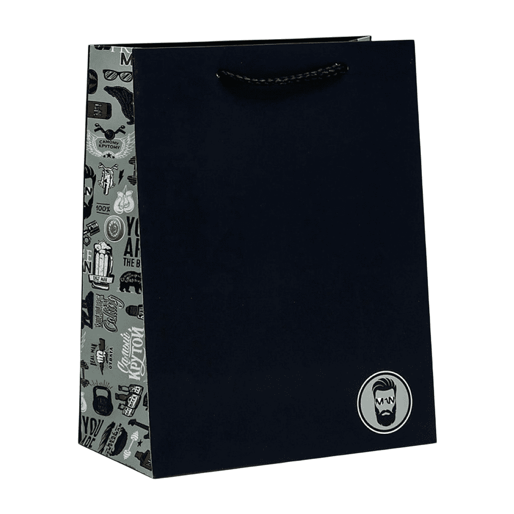 Пакет бумажный подарочный "Ты лучший", 18х23х10 см, черный