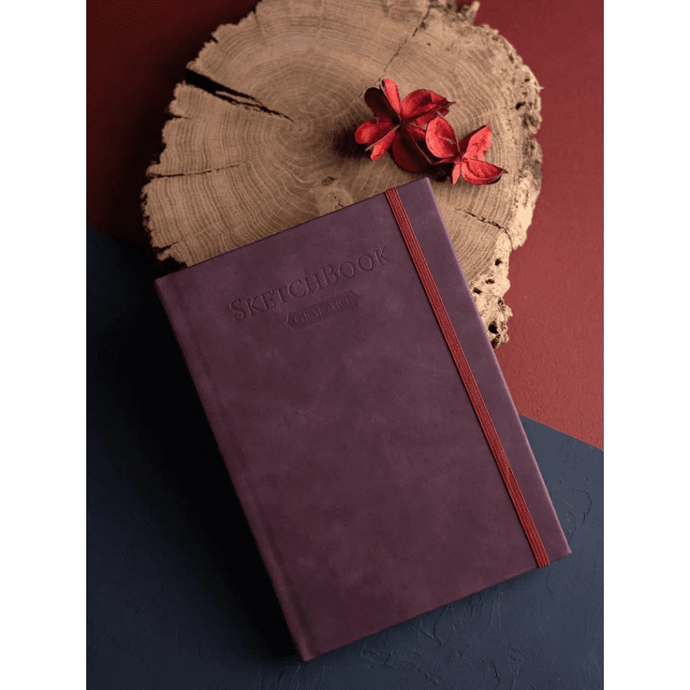 Скетчбук для графики "GrafArt white", 50 листов, А5, 160 г/м2, бордовый - 3