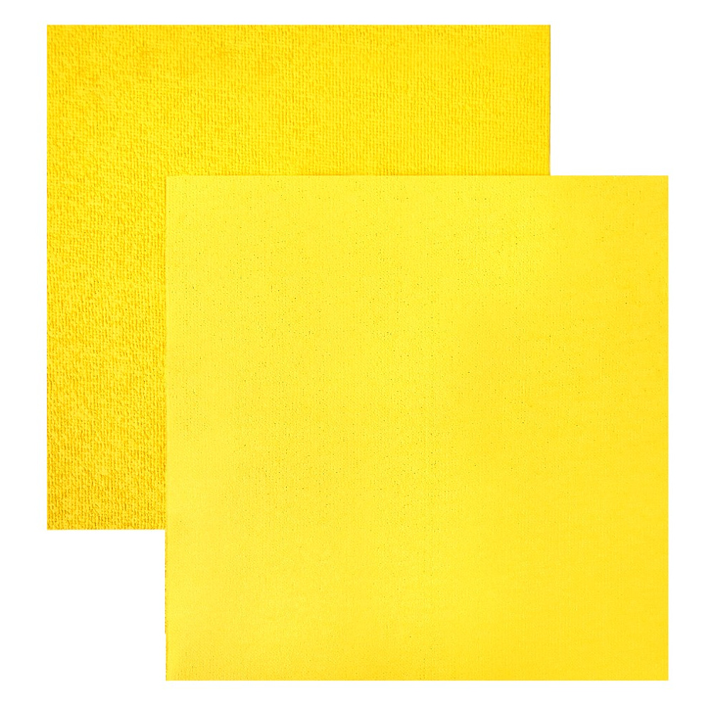 Салфетка из микроволокна прорезиненная, 250г/м2, 30х30см, 2шт/упак, желтый