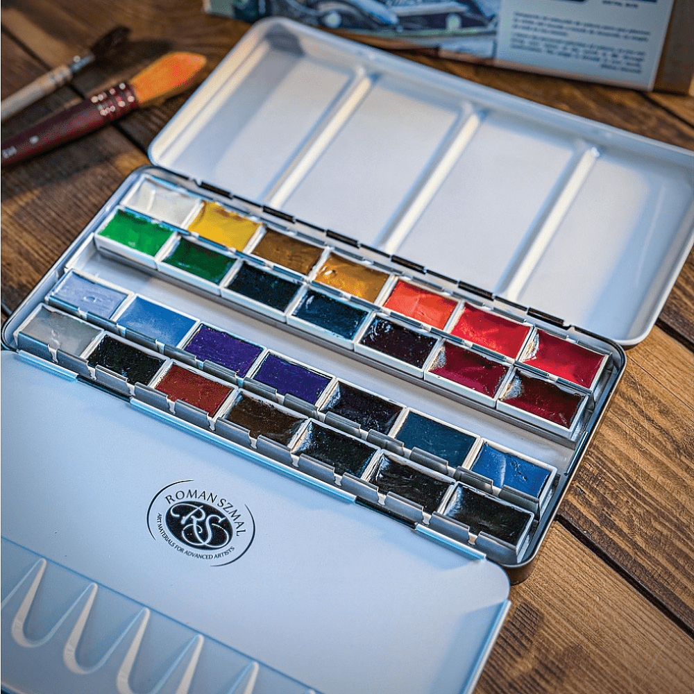 Набор акварельных красок "Aquarius. Mona Omrani", 28 цветов, кюветы - 4