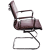 Кресло на полозьях "Бюрократ Ch-993-Low-V", экокожа, коричневый, металл хром - 2