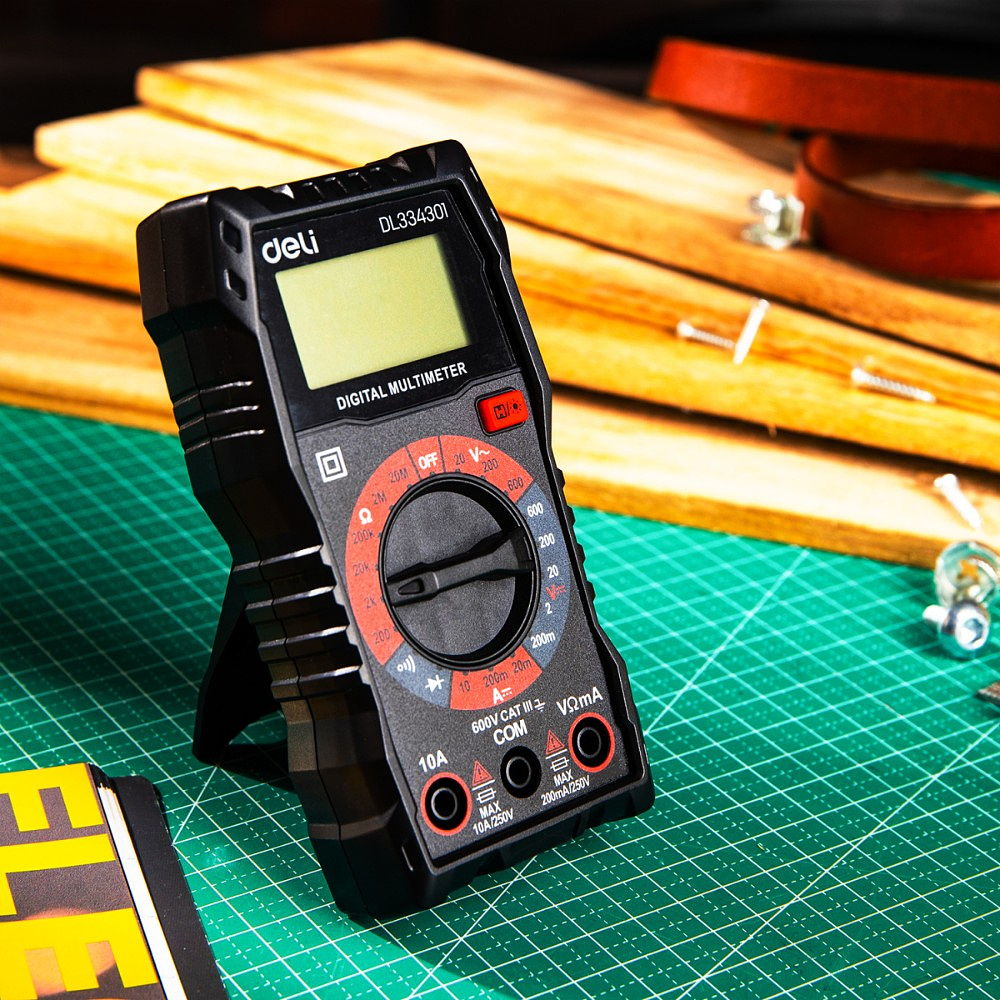 Мультиметр цифровой Deli RS EDL334301, 600В, универсальный, черный - 5